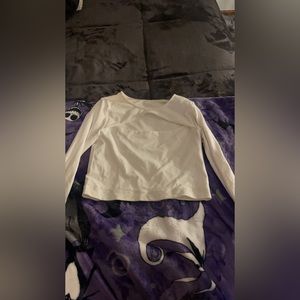 Long sleeve, white cut out shirt